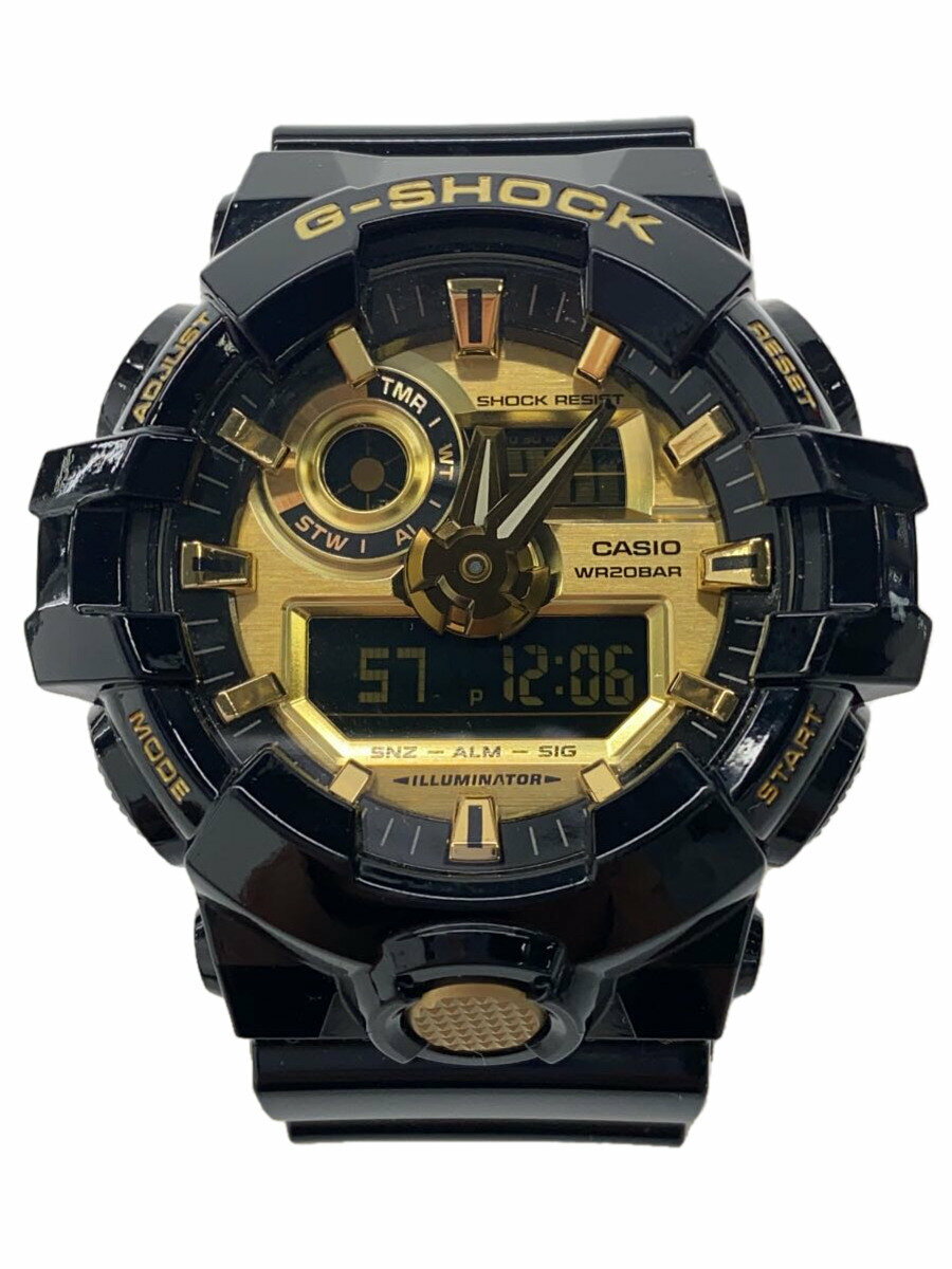【中古】CASIO◆クォーツ腕時計/G-SHOCK/デジアナ/ラバー/ゴールド/ブラック/GA-710GB-1AJF//【服飾雑貨他】