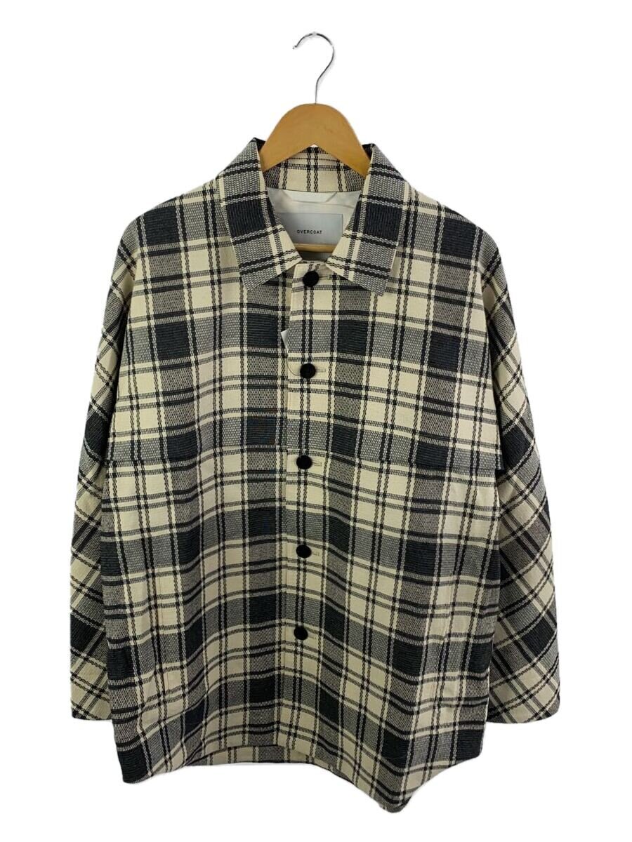 【中古】OVERCOAT◆24SS/シャツジャケット/コットン/CRM/チェック/S24T02-DWCH【メンズウェア】