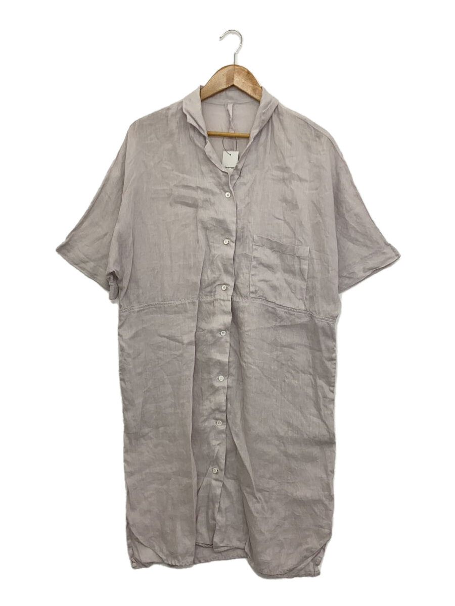 【中古】HEAVENLY◆半袖ワンピース/--/リネン/GRY/無地【レディースウェア】