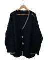 【中古】LiNoH◆カーディガン(厚手)/FREE/ウール/BLK/無地/111531023/毛玉・毛羽立ち有//【メンズウェア】