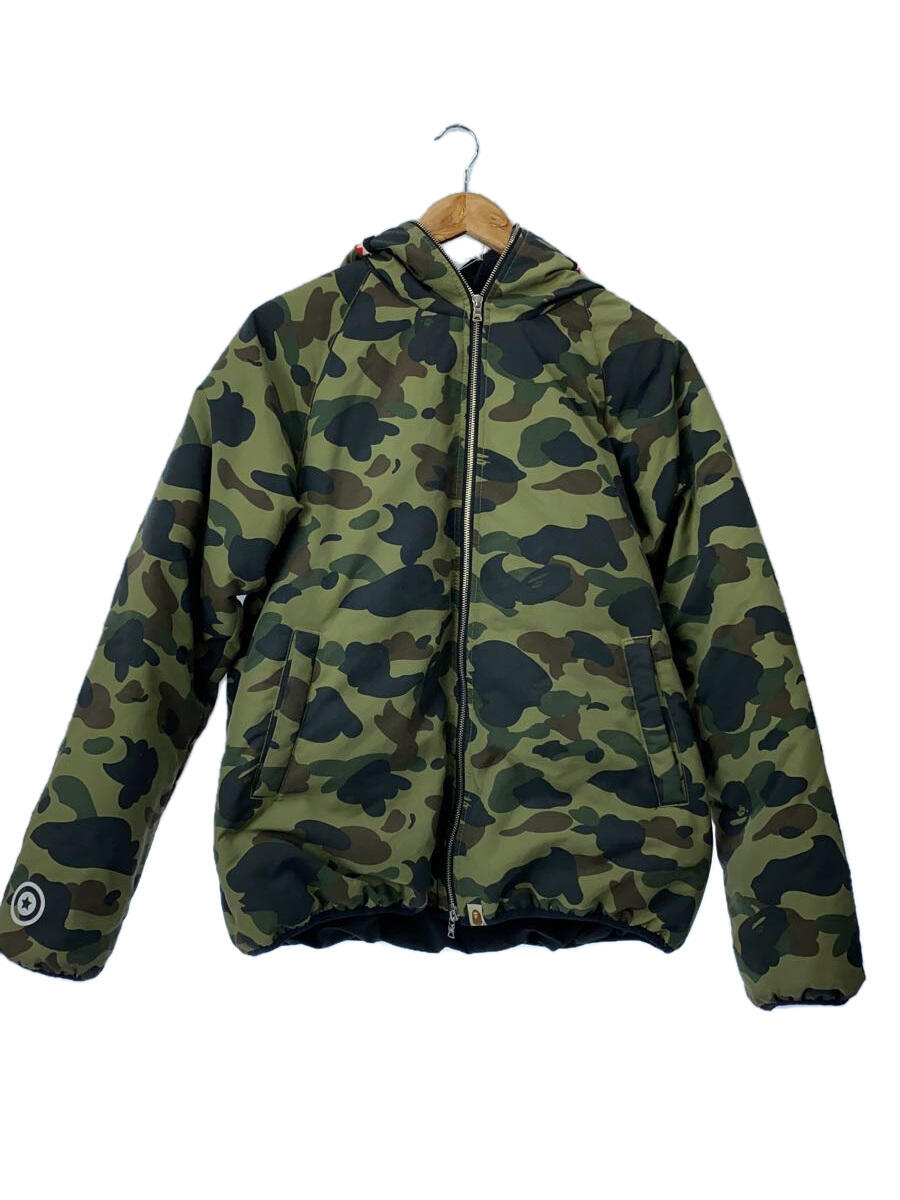 【中古】A BATHING APE◆shark camo down jaket/ダウンジャケット/XL/ナイロンカモフラ/001hjc701010x【メンズウェア】