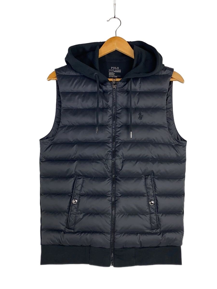 【中古】POLO RALPH LAUREN◆ダウンベスト/XS/ポリエステル/ブラック/0200011716/素材切り替え【メンズウェア】