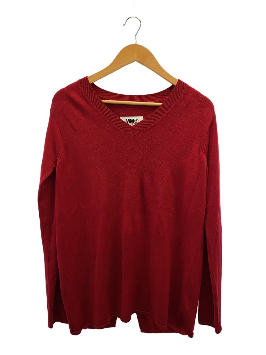 【中古】MM6◆ニット・セーター(薄手)/M/ウール/RED/無地/S32CT0678//【レディースウェア】