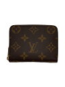 【中古】LOUIS VUITTON◆ジッピー・コインパース_モノグラム・キャンバス_BRW/PVC/BRW/メンズ【服飾雑貨他】