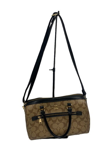 【中古】COACH◆F83807/ハンドバッグ/PVC/BRW/総柄【バッグ】 【中古】COACH◆F83807/ハンドバッグ/PVC/BRW/総柄【バッグ】