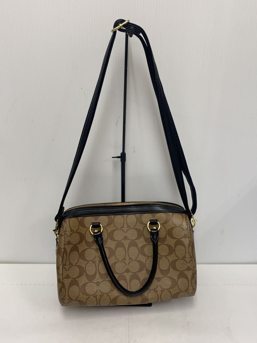 【中古】COACH◆F83807/ハンドバッグ/PVC/BRW/総柄【バッグ】