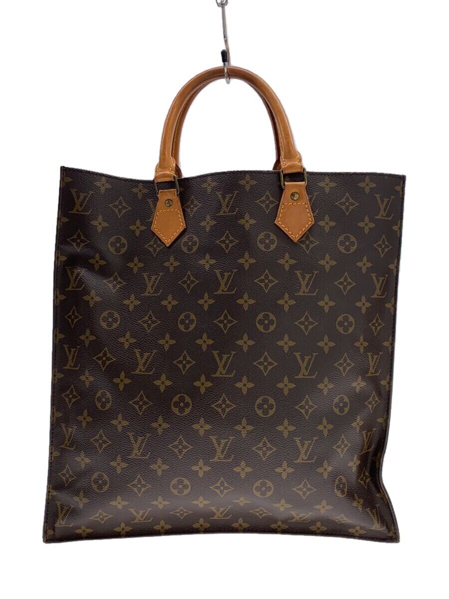 【中古】LOUIS VUITTON◆1)サック・プラ_モノグラム・キャンバス_BRW/PVC/BRW【バッグ】