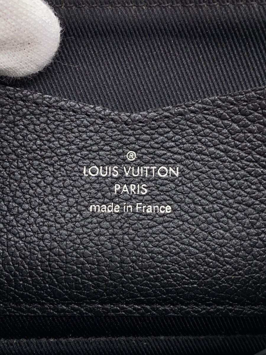 【中古】LOUIS VUITTON◆ポルト・フォイユ・マイロックミー_BLK/牛革/BLK/メンズ【服飾雑貨他】