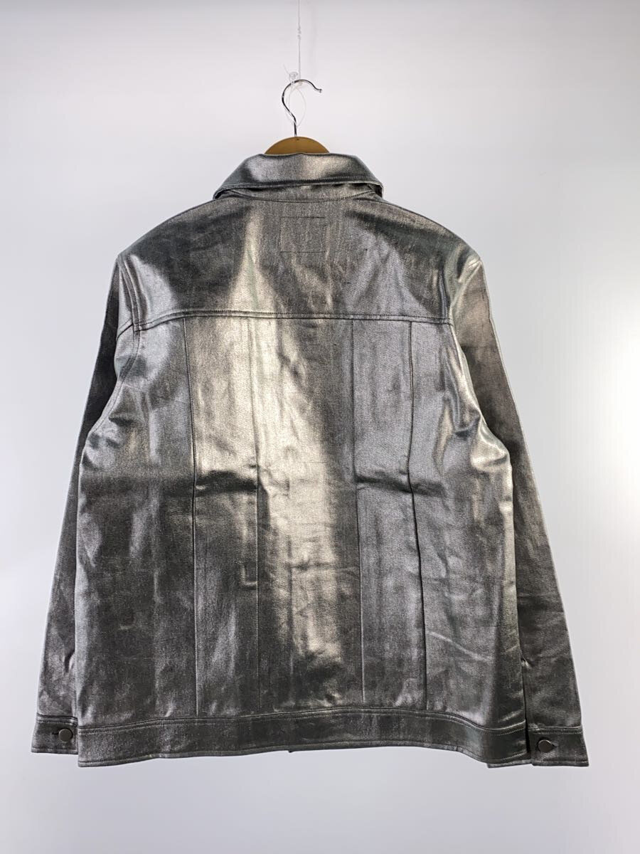 【中古】WEYEP◆RUBBER COATING DENIMJACKET/コーティングデニムジャケット/FREE/コットン/シルバー【メンズウェア】