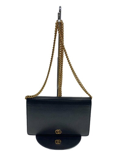 【中古】GUCCI◆チェーンショルダーウォレット_GGマーモント/レザー/BLK/レディース【服飾雑貨他】 【中古】GUCCI◆チェーンショルダーウォレット_GGマーモント/レザー/BLK/レディース【服飾雑貨他】