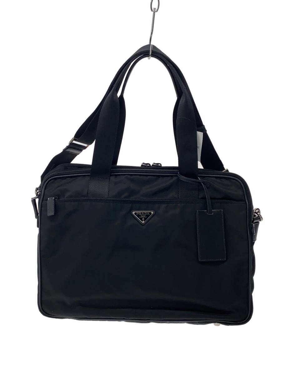 【中古】PRADA◆ブリーフケース/ナイロン/BLK/2VE407//【バッグ】