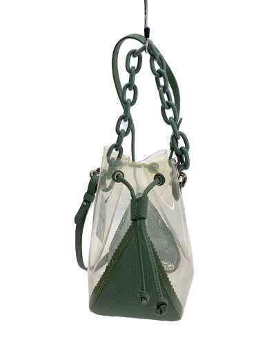 【中古】VOLON/ショルダーバッグ/PVC/グリーン/無地【バッグ】 【中古】VOLON/ショルダーバッグ/PVC/グリーン/無地【バッグ】