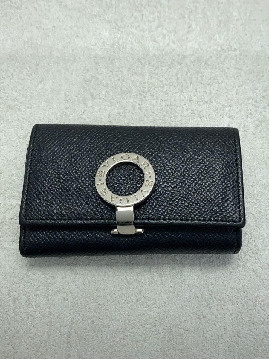【中古】BVLGARI◆キーケース/レザー/BLK/無地/メンズ/t18922g【服飾雑貨他】
