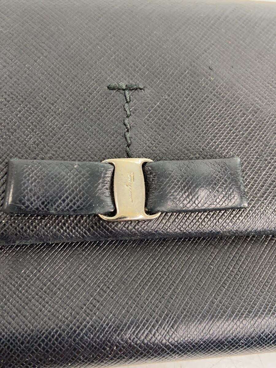 【中古】Salvatore Ferragamo◆長財布/--/BLK/レディース/JP-22-A994【服飾雑貨他】
