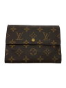 【中古】LOUIS VUITTON◆ポルト・トレゾール・エテュイ・パピエ_モノグラム・キャンバス_BRW/PVC/BRW/メンズ【服飾雑貨他】