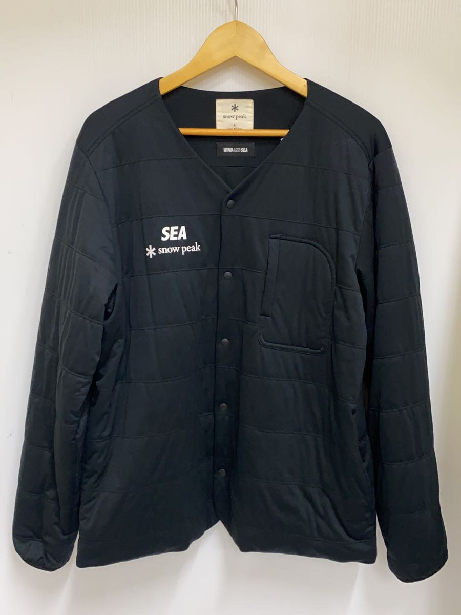 【中古】snow peak◆キルティングジャケット/L/ポリエステル/BLK/WAS-SW-20AU001【メンズウェア】
