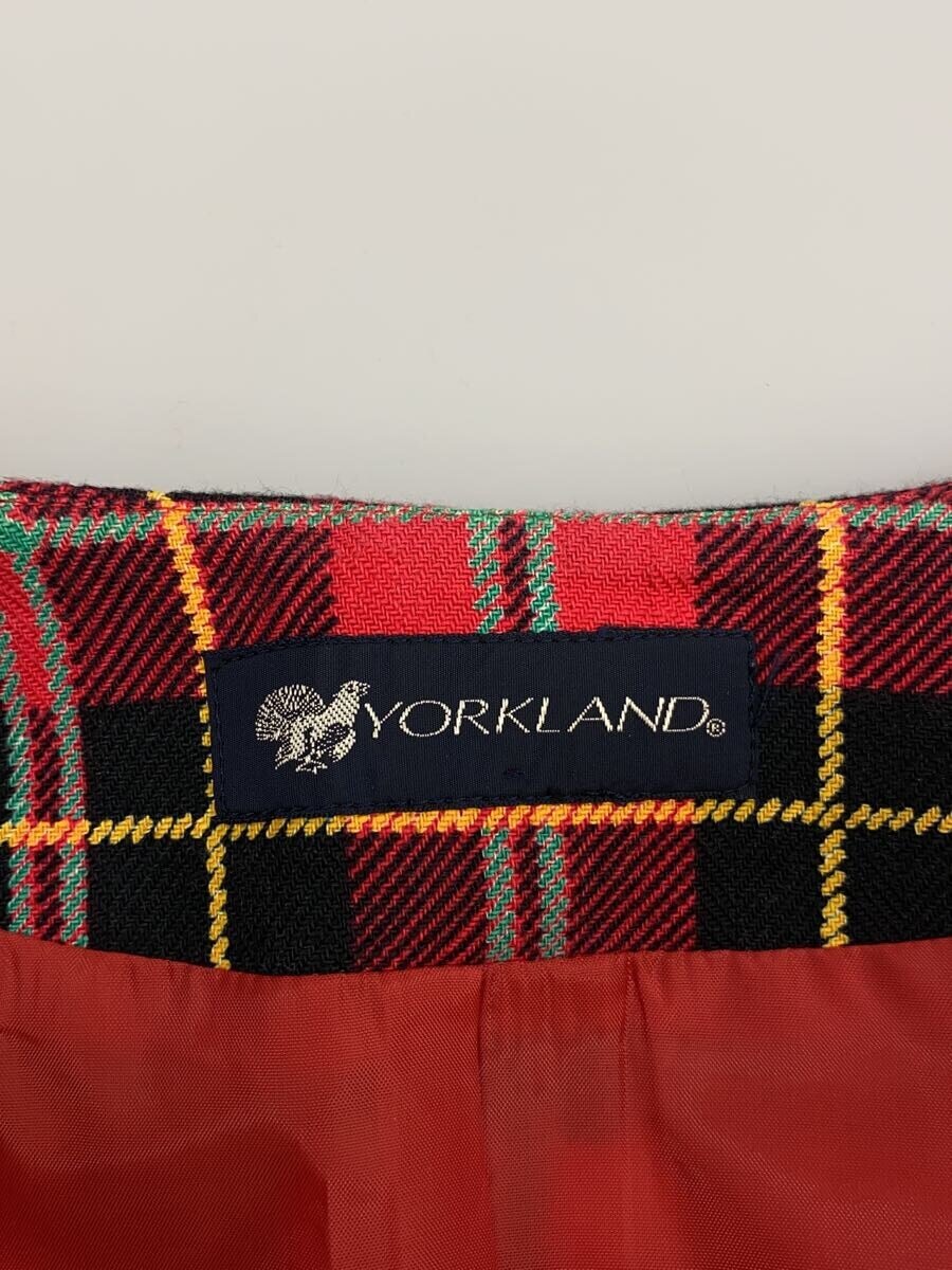 【中古】YORKLAND◆セットアップ/--/コットン/RED/チェック/0648103【レディースウェア】