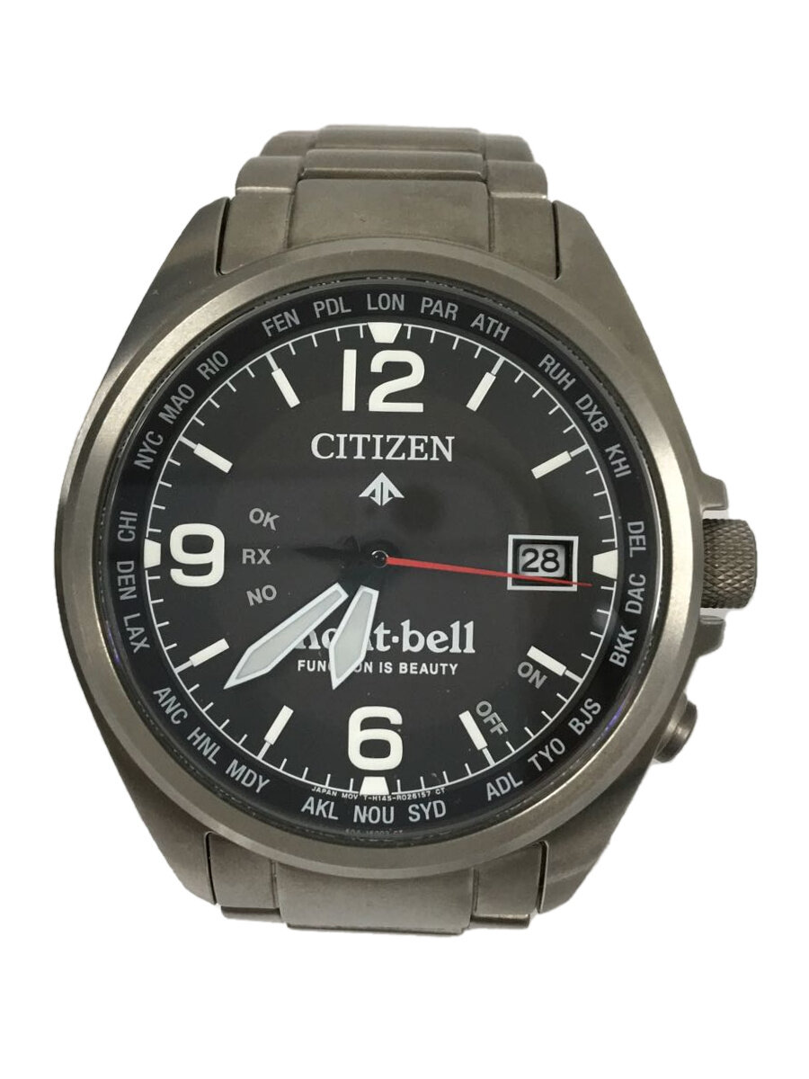 【中古】CITIZEN◆プロマスター/ソーラー腕時計/アナログ/BLK/SLV/H145-R013637/電波時計【服飾雑貨他】