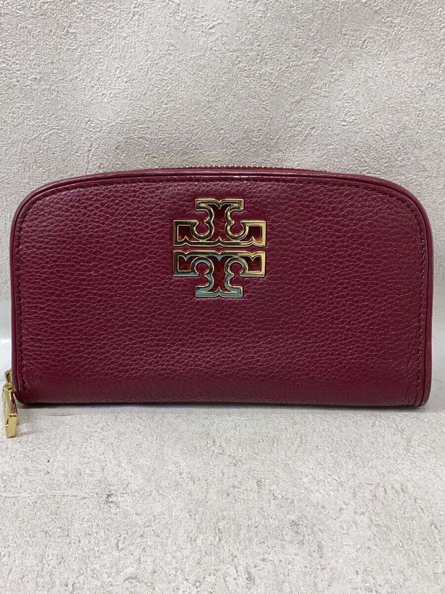 【中古】TORY BURCH◆長財布/レザー/BRD/無地/レディース【服飾雑貨他】