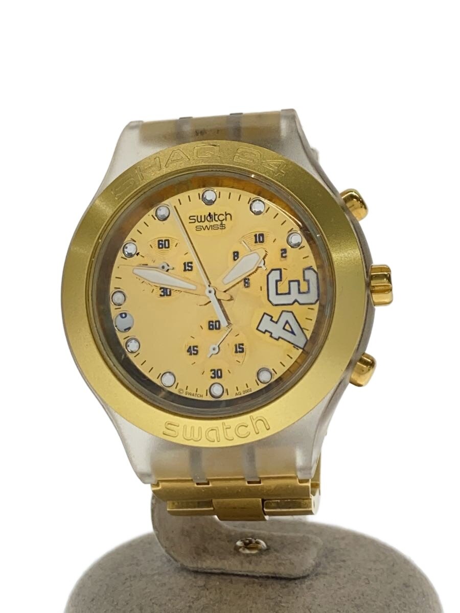 【中古】SWATCH◆クォーツ腕時計/アナログ/--/GLD/GLD//【服飾雑貨他】