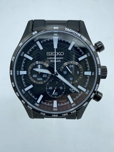 【中古】SEIKO◆クォーツ腕時計/アナログ/BLK/SSB415P1【服飾雑貨他】 【中古】SEIKO◆クォーツ腕時計/アナログ/BLK/SSB415P1【服飾雑貨他】