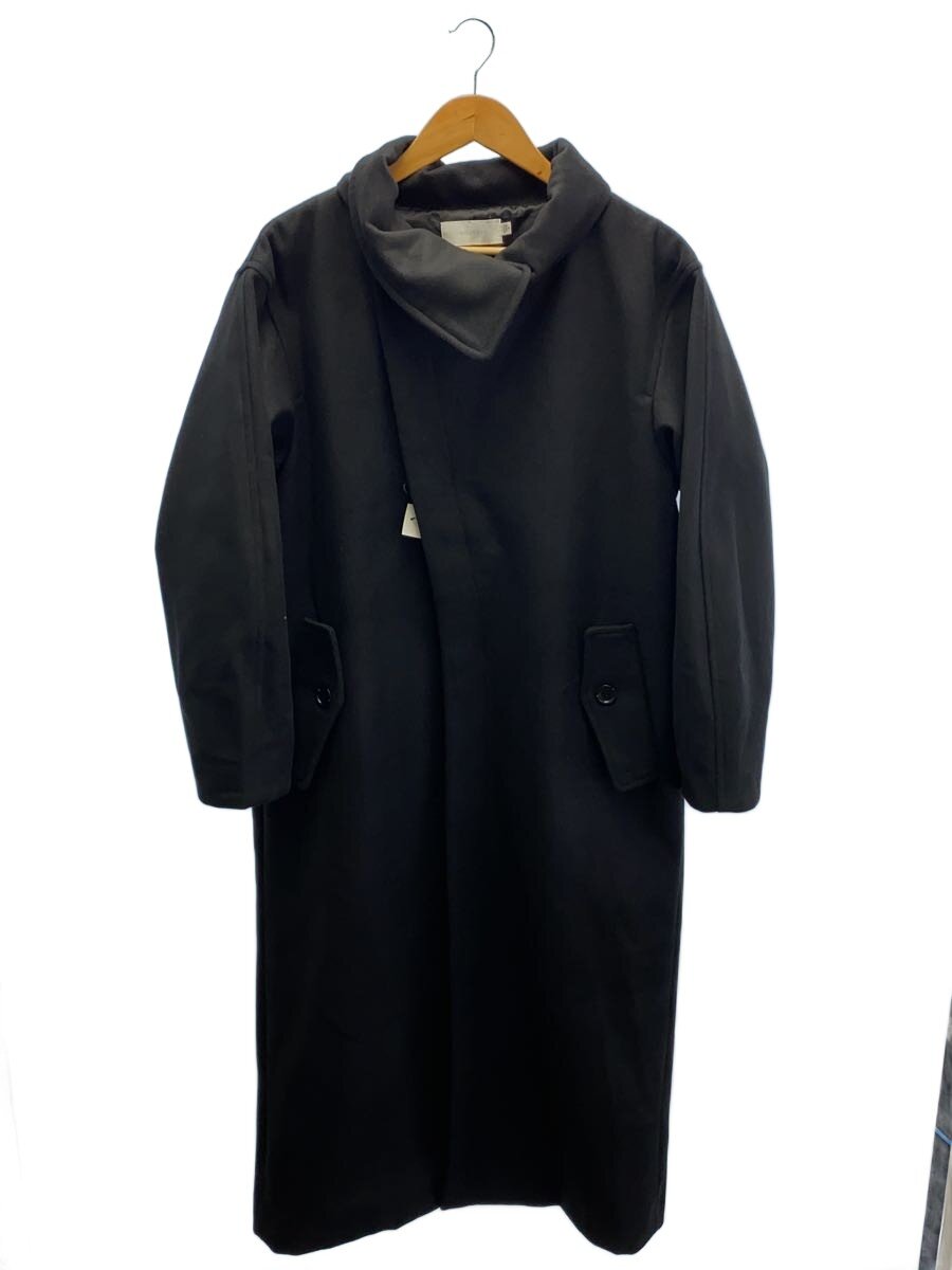 MOUSSY◆STANDCOLLAR コクーンコート/2/ポリエステル/BLK/010HA730-4141