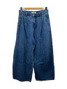 【中古】MOUSSY◆WAVY TUCK BAGGY/バギーパンツ/ワイドパンツ/2/デニム/BLU/010HSS11-0630【レディースウェア】