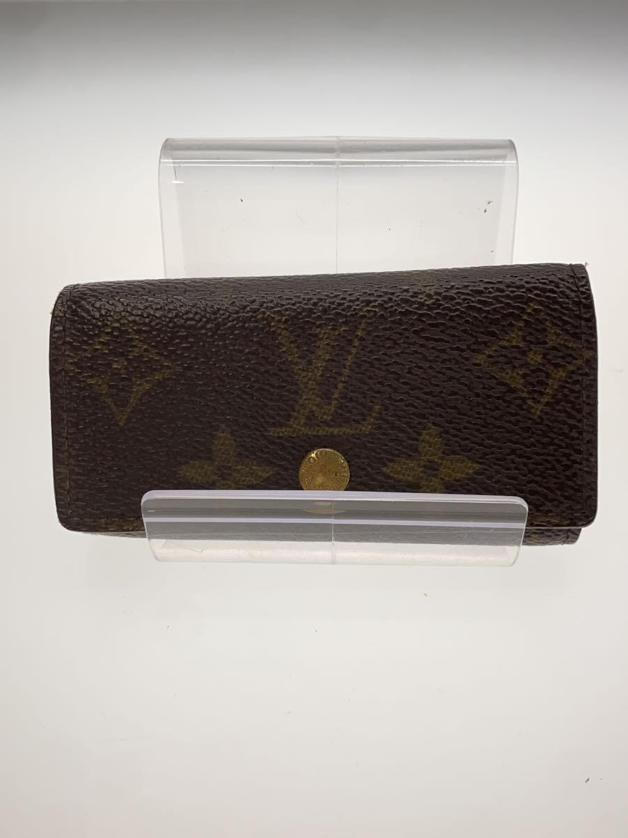 【中古】LOUIS VUITTON◆ミュルティクレ4_モノグラム・キャンバス_BRW/レザー/BRW/総柄/メンズ【服飾雑貨他】