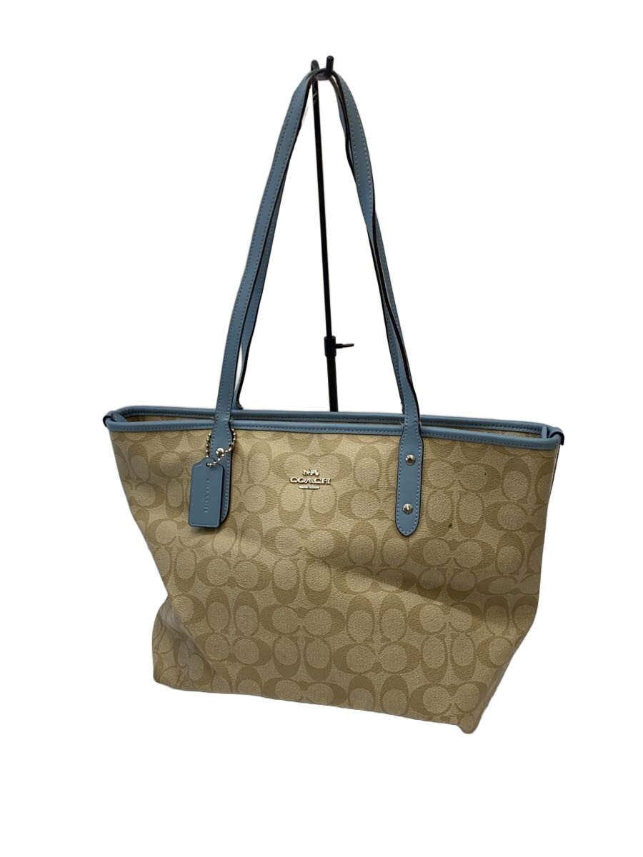 【中古】COACH◆トートバッグ/レザー/BEG/総柄/F58292//【バッグ】