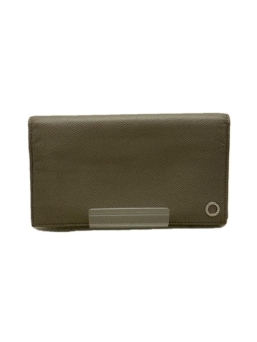 【中古】BVLGARI◆長財布/レザー/BRW/無地/メンズ【服飾雑貨他】