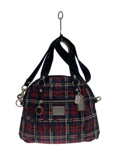【中古】COACH◆ハンドバッグ/--/RED/チェック/18714【バッグ】 【中古】COACH◆ハンドバッグ/--/RED/チェック/18714【バッグ】