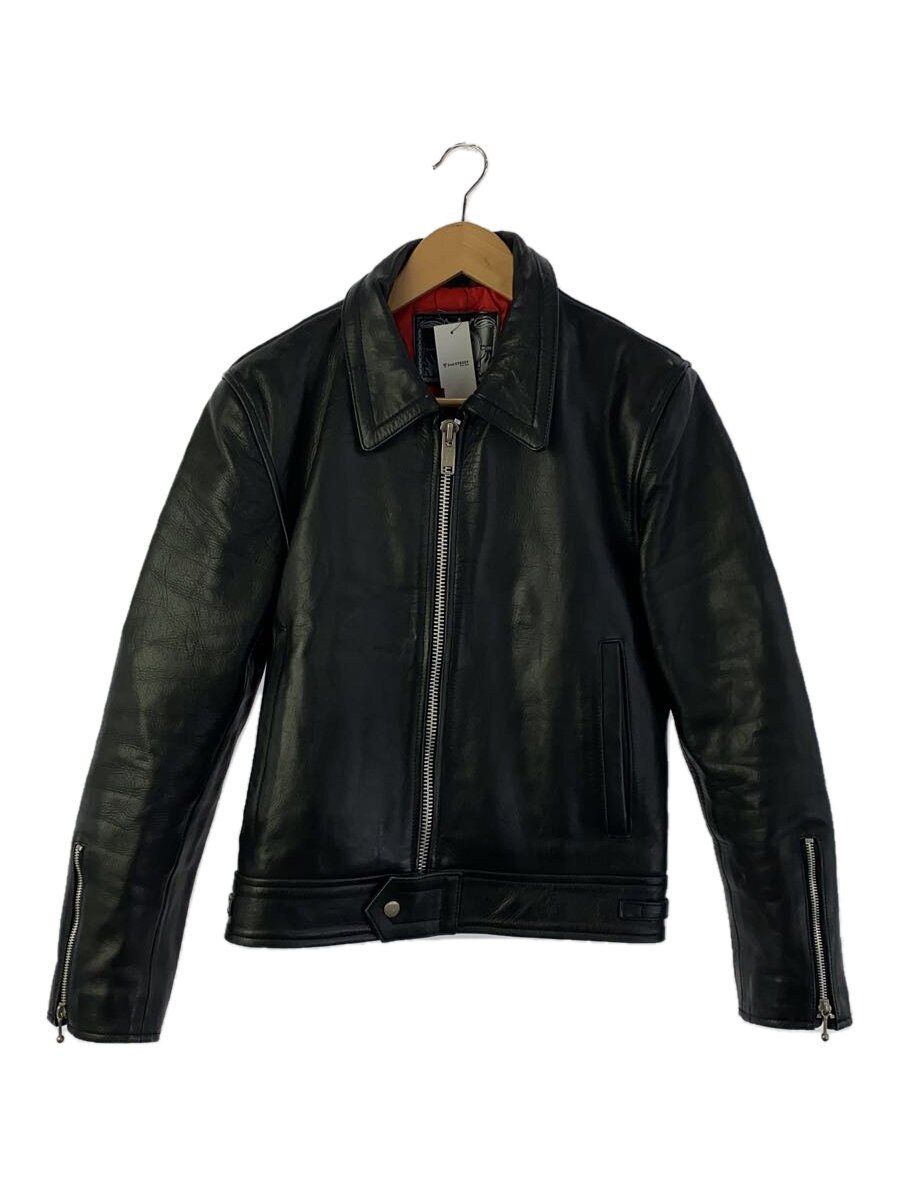 【中古】シングルライダースジャケット/36/レザー/BLK【メンズウェア】