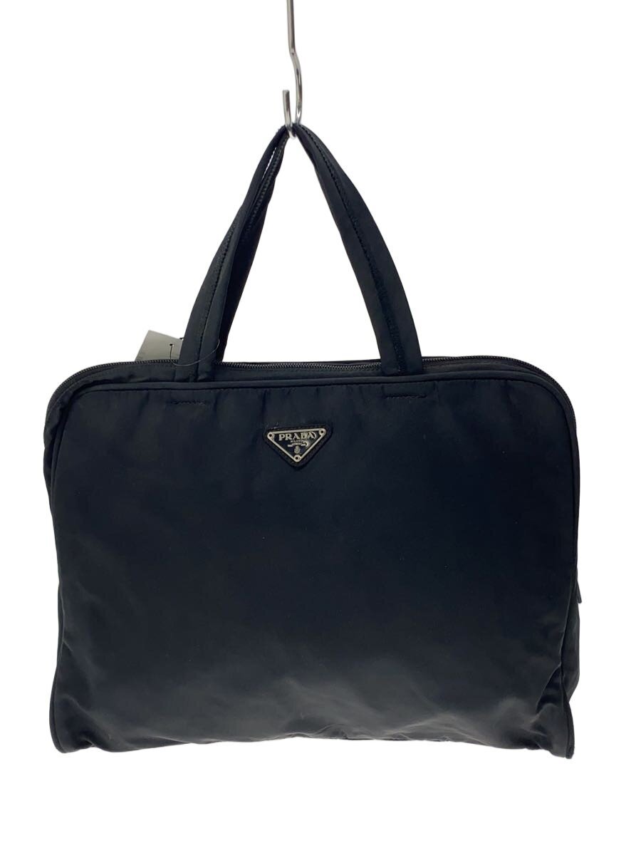 【中古】PRADA◆トートバッグ/ナイロン/BLK/無地【バッグ】