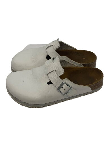 【中古】BIRKENSTOCK◆Boston/サンダル/26cm/WHT/レザー【シューズ】 【中古】BIRKENSTOCK◆Boston/サンダル/26cm/WHT/レザー【シューズ】
