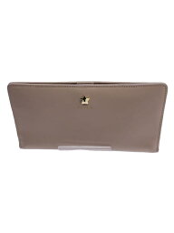 【中古】FURLA◆長財布/--/BEG/無地/レディース【服飾雑貨他】