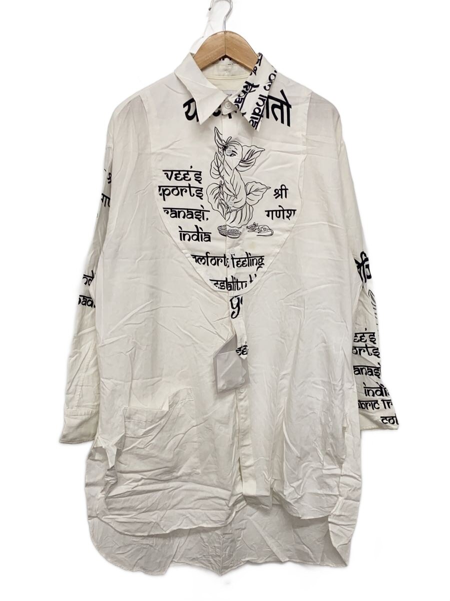 【中古】YOHJI YAMAMOTO◆長袖シャツ/1/コットン/WHT/HE-B25-529【メンズウェア】
