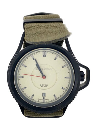 【中古】GIVENCHY◆seventeen watch/アナログ/レザー、キャンバス/IVO/KHK/替えベルト箱付き//【服飾雑貨他】 【中古】GIVENCHY◆seventeen watch/アナログ/レザー、キャンバス/IVO/KHK/替えベルト箱付き//【服飾雑貨他】