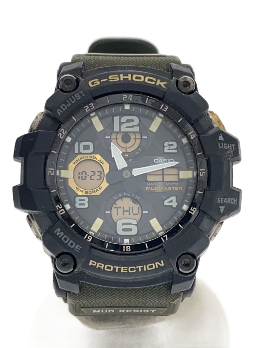 【中古】CASIO◆ソーラー腕時計/デジアナ/ラバー/BLK/BLK/GWG-100【服飾雑貨他】