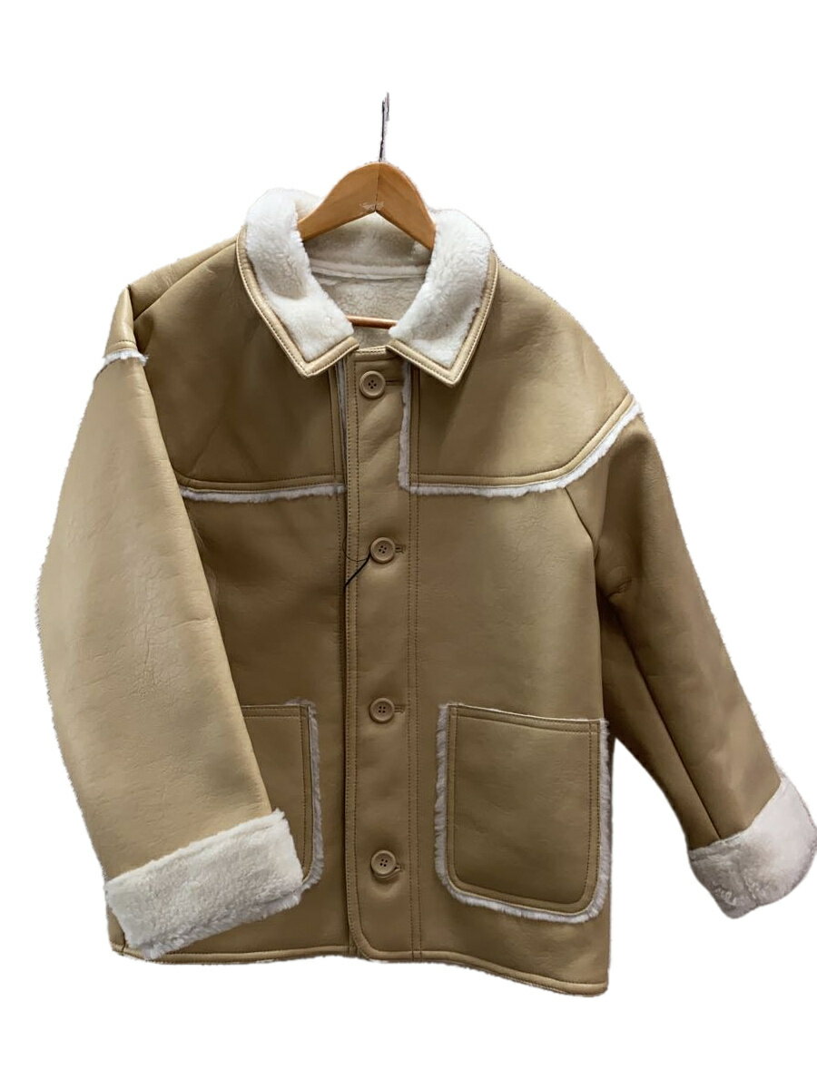 【中古】MOUSSY◆ブルゾン/FREE/ポリエステル/BEG/無地/010FA730-6800【レディースウェア】