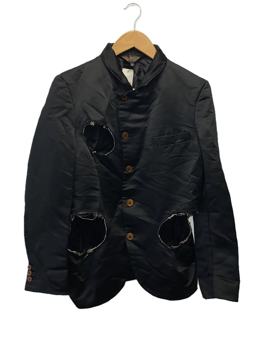 【中古】BLACK COMME des GARCONS◆23AW/カットアウトテーラードジャケット/S/ポリエステル/BLK/1L-J015【メンズウェア】