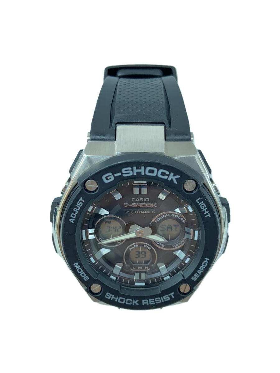 【中古】CASIO◆ソーラー腕時計・G-SHOCK/デジアナ/ラバー/BLK/BLK【服飾雑貨他】