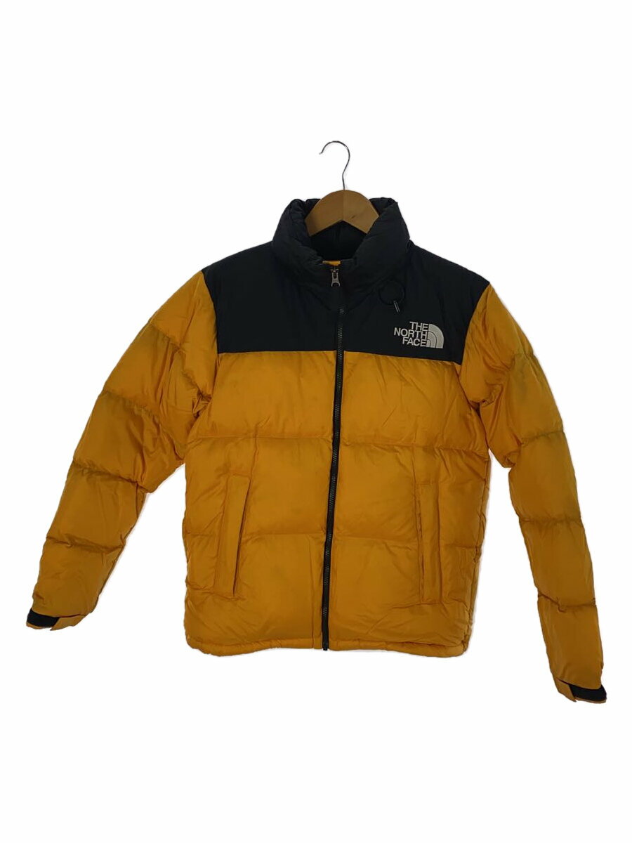 【中古】THE NORTH FACE◆NUPTSE JACKET_ヌプシジャケット/M/ナイロン/YLW/無地【メンズウェア】