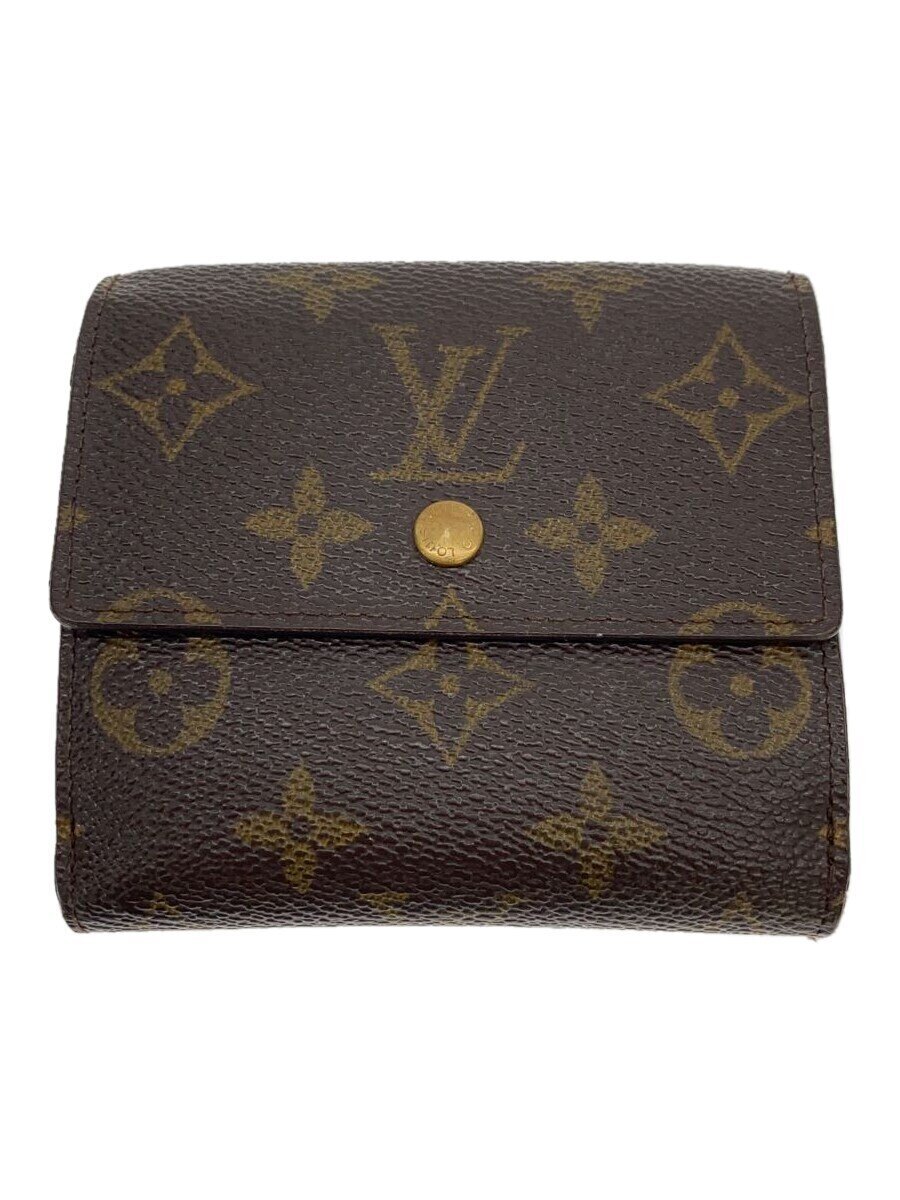 【中古】LOUIS VUITTON◆ポルト・モネ・ビエ・カルト・クレディ_モノグラム・キャンバス_BRW/PVC/BRW/レディース【服飾雑貨他】