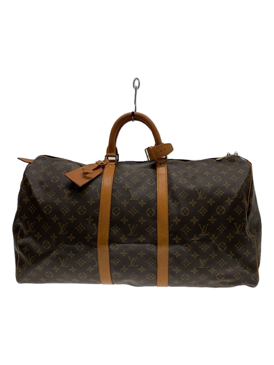 【中古】LOUIS VUITTON◆キーポル・バンドリエール60_モノグラム・キャンバス_BRW/PVC/BRW【バッグ】