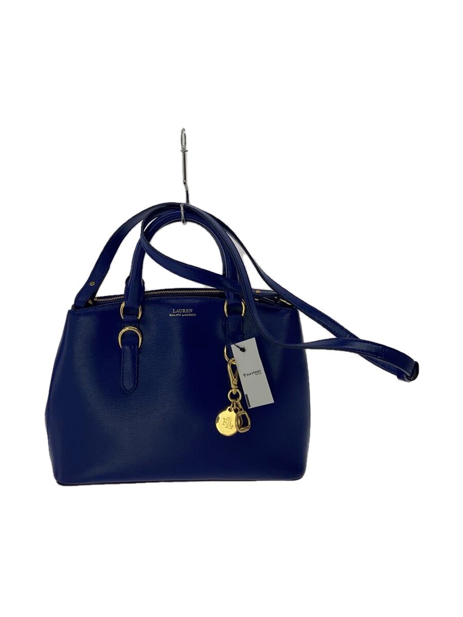 【中古】LAUREN RALPH LAUREN◆ショルダーバッグ/レザー/BLU【バッグ】