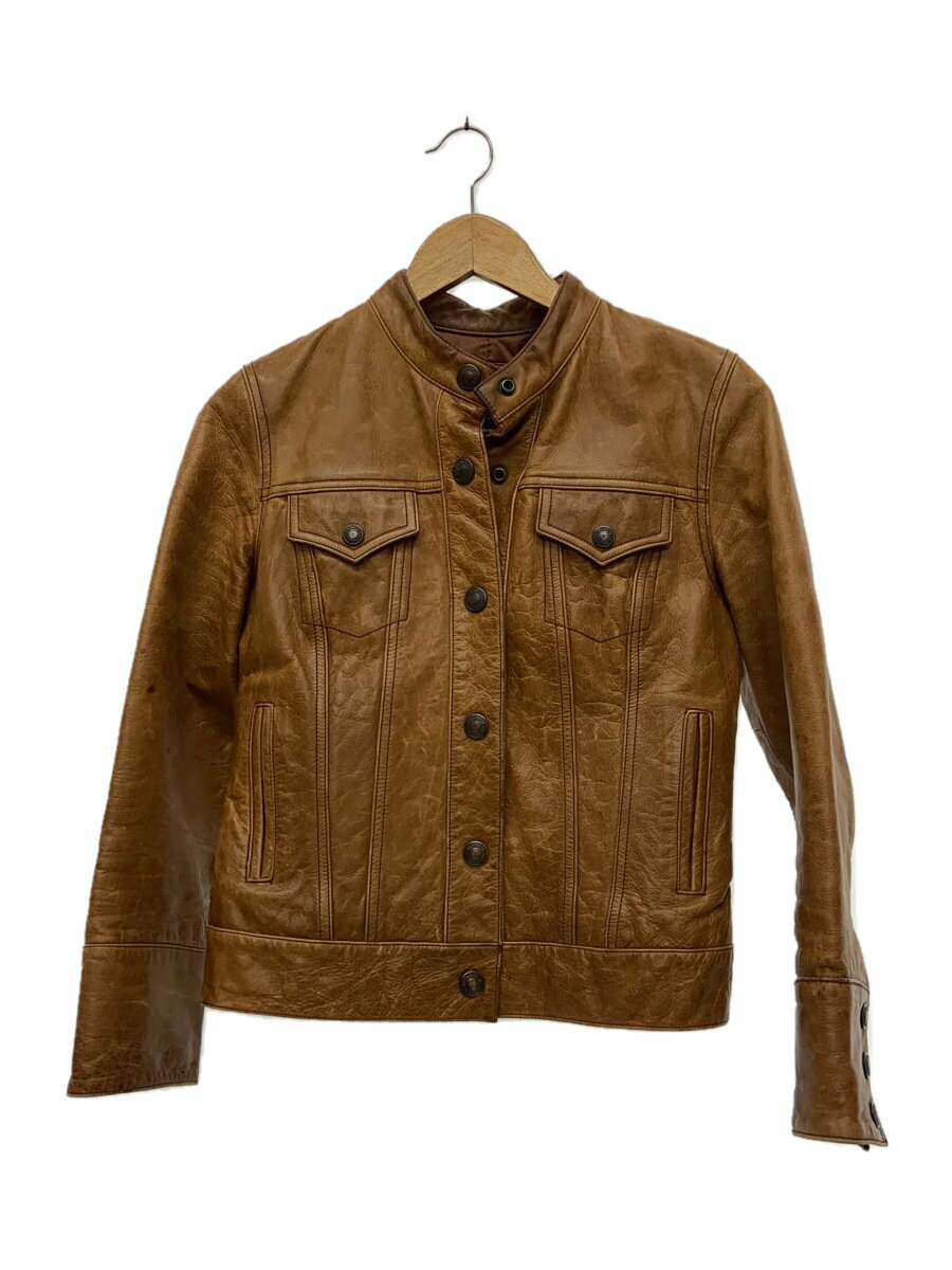 【中古】GAP◆00s/レザージャケット・ブルゾン/XS/牛革/CML【メンズウェア】