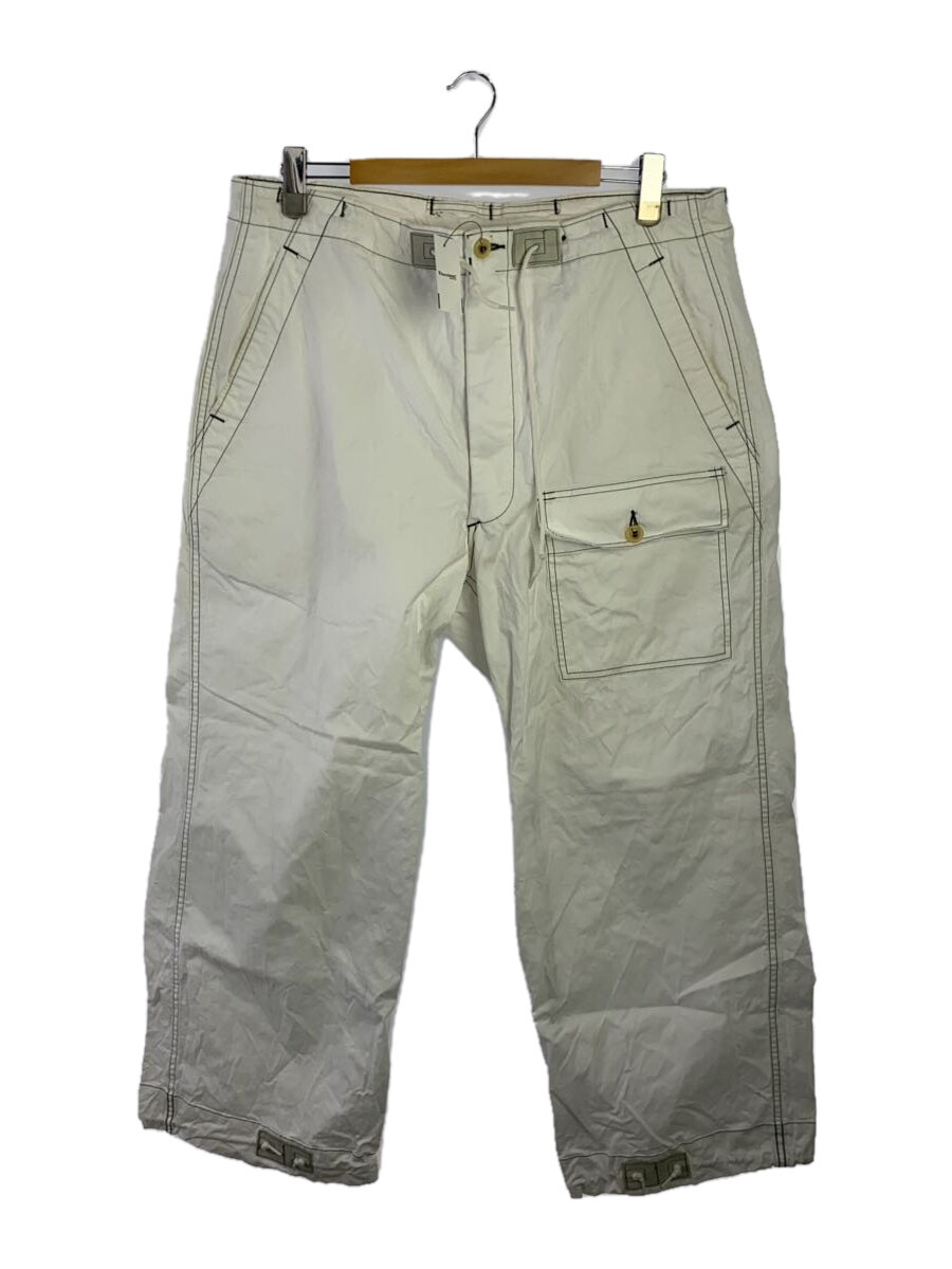 【中古】TUKI◆OVER PANTS DOUBLE GABARDINE/4/コットン/WHT/無地【メンズウェア】