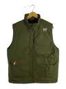 【中古】HELLY HANSEN◆ダウンベスト/L/ポリエステル/KHK/HH12155LU【メンズウェア】