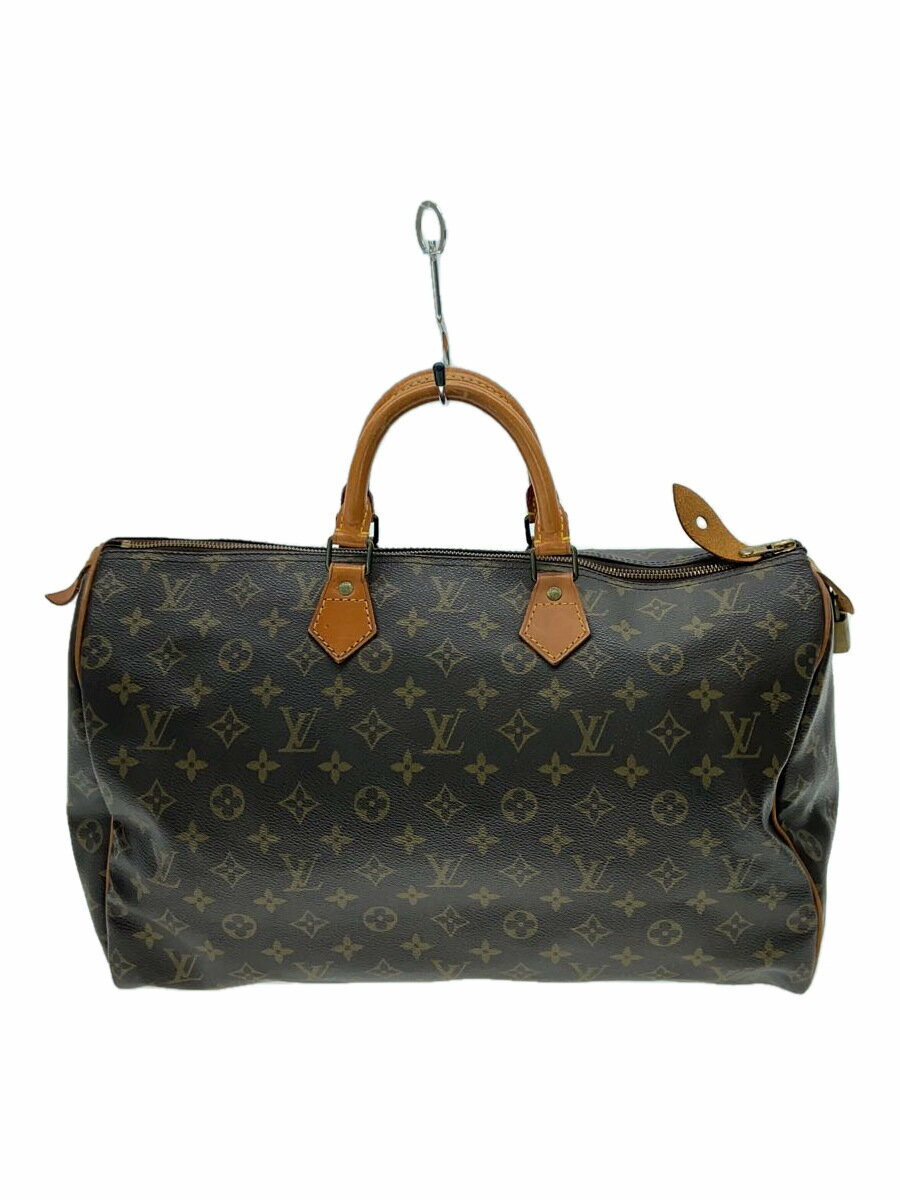 【中古】LOUIS VUITTON◆1)スピーディ40_モノグラム・キャンバス_BRW/PVC/BRW【バッグ】