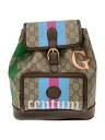 【中古】GUCCI◆GG付きバックパック/リュック/PVC/BRW/674147/GG【バッグ】